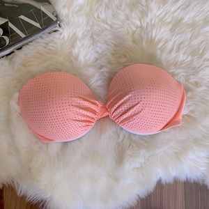 Pink Strapless Sparkly Bikini Top